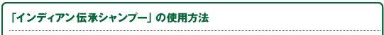 �C���f�B�A���`���V�����v�[�̎g�p���@